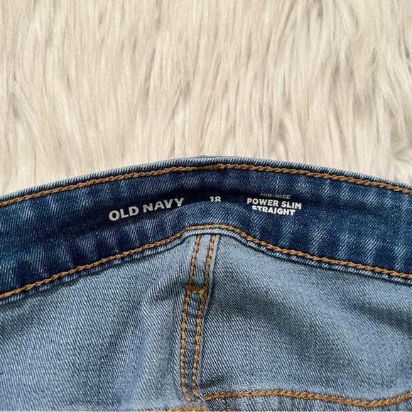 Old Navy Mid-Rise Power Slim Straight Jean Willow Wash 18 - Picture 9 of 11